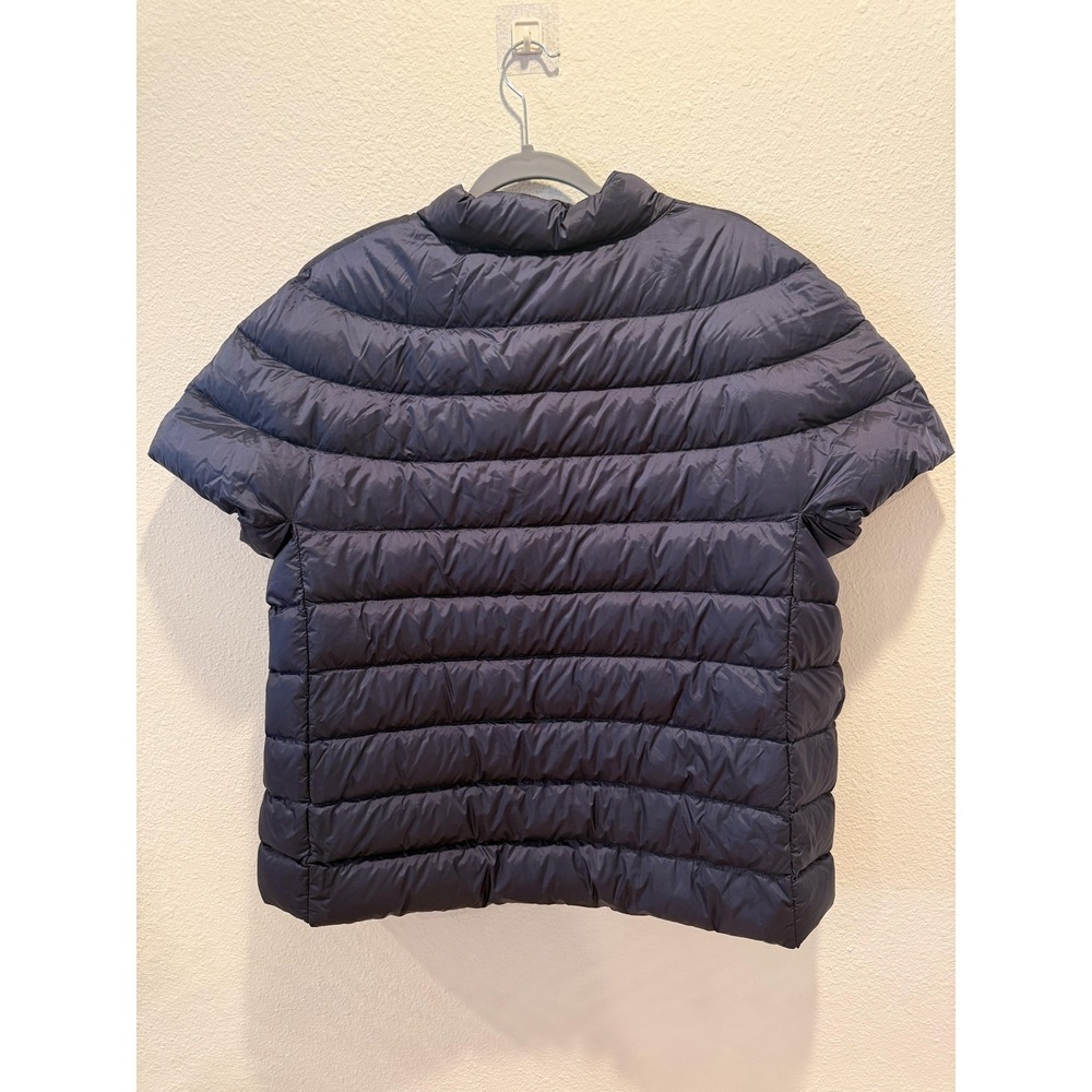 Martha Stewart Jacket Womens XL Navy Down Puffer Short Sleeve Full Zip Quilted - Picture 3 of 15